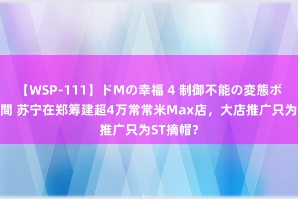 【WSP-111】ドMの幸福 4 制御不能の変態ボディ4時間 苏宁在郑筹建超4万常常米Max店，大店推广只为ST摘帽？