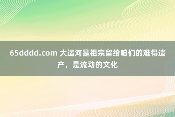 65dddd.com 大运河是祖宗留给咱们的难得遗产，是流动的文化