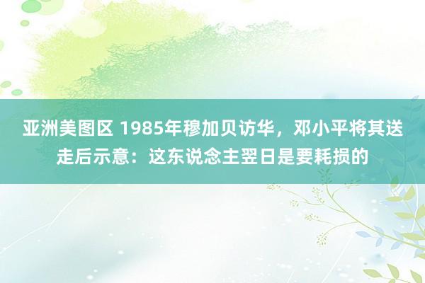 亚洲美图区 1985年穆加贝访华，邓小平将其送走后示意：这东说念主翌日是要耗损的