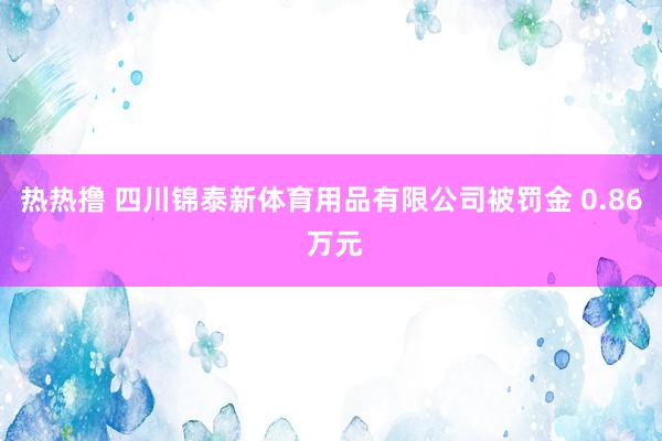 热热撸 四川锦泰新体育用品有限公司被罚金 0.86 万元