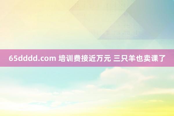 65dddd.com 培训费接近万元 三只羊也卖课了