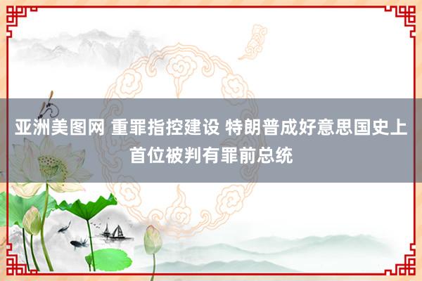 亚洲美图网 重罪指控建设 特朗普成好意思国史上首位被判有罪前总统