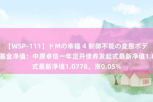 【WSP-111】ドMの幸福 4 制御不能の変態ボディ4時間 8月1日基金净值：中原卓信一年定开债券发起式最新净值1.0778，涨0.05%