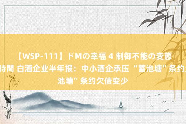 【WSP-111】ドMの幸福 4 制御不能の変態ボディ4時間 白酒企业半年报：中小酒企承压 “蓄池塘”条约欠债变少