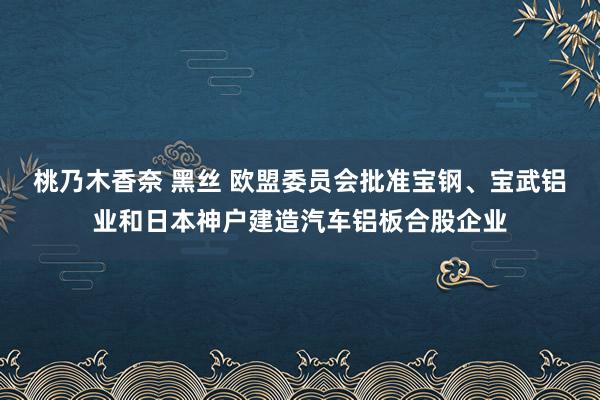 桃乃木香奈 黑丝 欧盟委员会批准宝钢、宝武铝业和日本神户建造汽车铝板合股企业