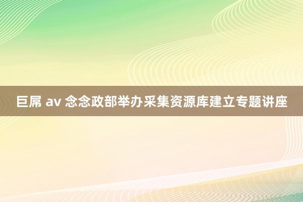 巨屌 av 念念政部举办采集资源库建立专题讲座